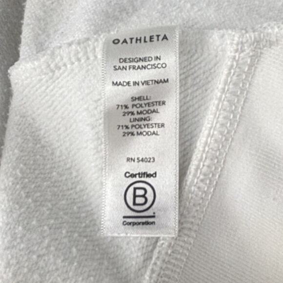 Athleta Steady State Cropped Sweatshirt Flare Sleeve Hoodie Small White Modal - Picture 5 of 6